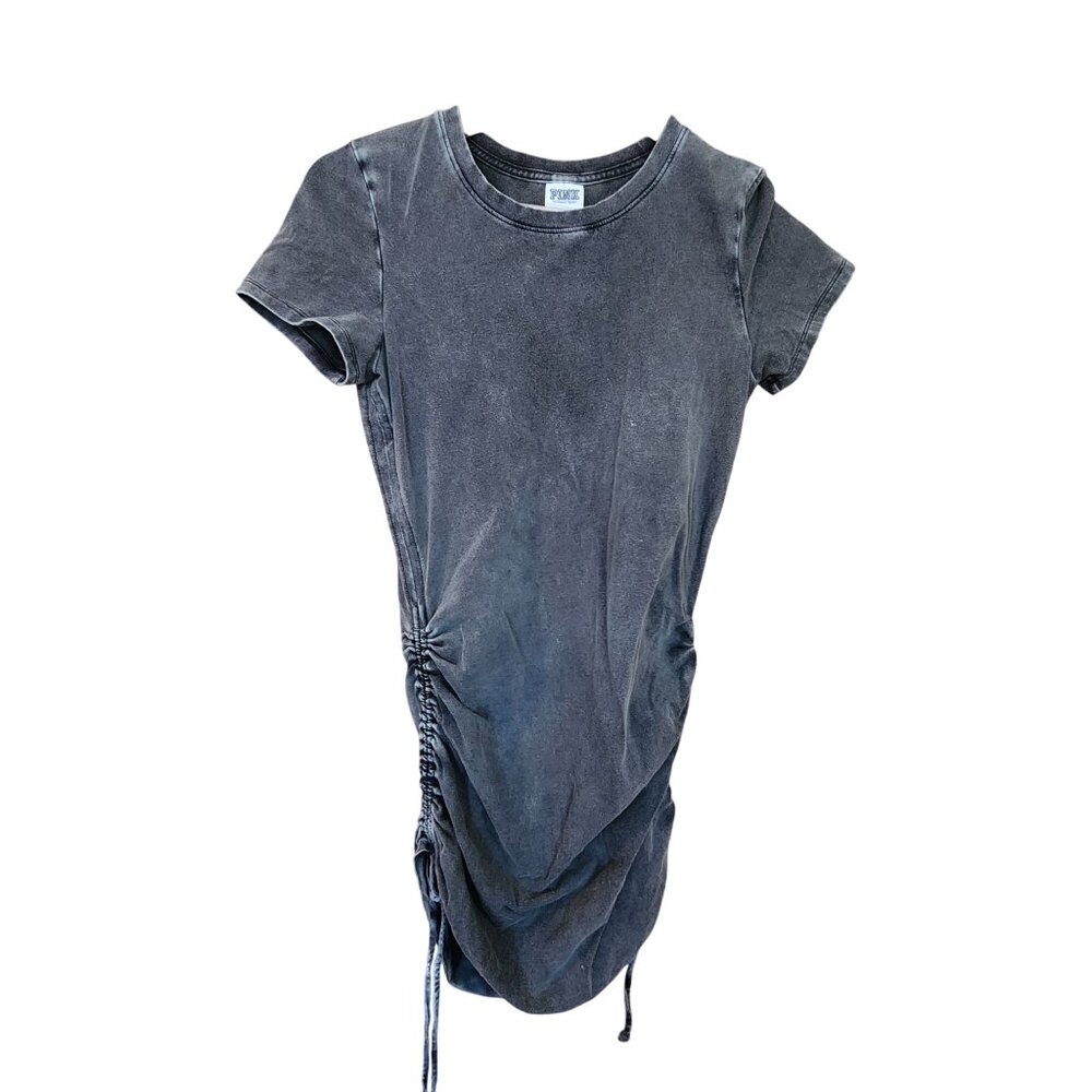 Victorias Secret Pink Grey Ruched T-Shirt Dress / swim cover XS